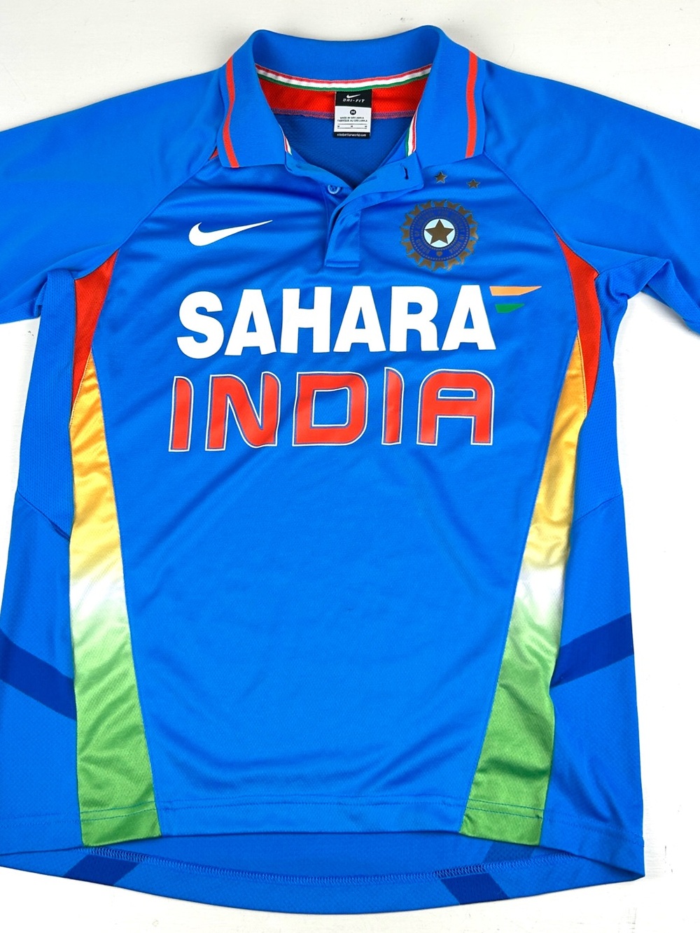 Nike Sahara India Cricket Jersey Polo Shirt Team Men's Sz Medium Blue Drifit